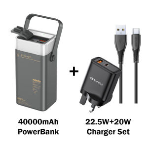 【3C Certified 】Remax 40000mAh Powerbank Outdoor Camping Powerbank 22.5W Large Capacity RPP-596