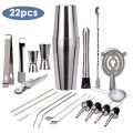 Bartender Kit: 22-Piece Cocktail Shaker Set，Stainless Steel Bar Tools，Ideal as Gift or for Home. 