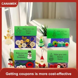【CANAMEK】 Giáng Sinh Thủ Công Mỹ Nghệ Trang Trí Kit DIY Xmas Đầy Màu Sắc Nút Treo Đồ Trang Trí Cho Kỳ Nghỉ Nguồn Cung Cấp Bên Trang Trí Quà Tặng