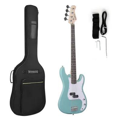 KAWES Gitar Bass Listrik ST dengan Badan Maple 4 Senar Ukuran Penuh Gaya PB Paket Pemula