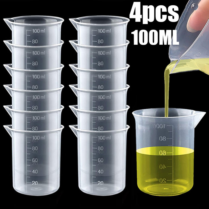 100ml xi lanh tiêu chuẩn nhựa trong suốt cốc đo lường phòng thí nghiệm ...