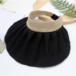 Mũ vành tròn nửa đầu mũ rộng vành cói bèo nhún nón nữ chống nắng vân sần thời trang thanh lịch - Happy Life 4U