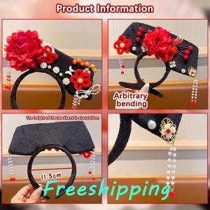 baoxue Flower Chinese Style Headwear Tassel Ancient Style Headband Princess Hair Hoop Hanfu Headdress Hanfu Hair Clip Women