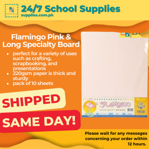 Specialty Paper (Elit) Flamingo Specialty Board - Long 220gsm 10s Pink