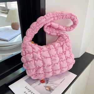 Baggie (Ready Stock) Women Shoulder Bags Hobo Style Medium Quilted Cloud Bag Bubble Korean Tote Office Fashion Student