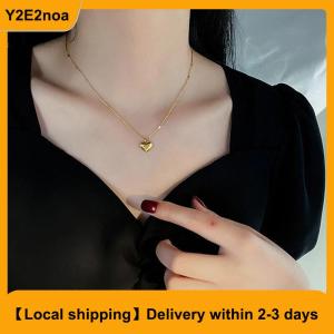 【Local shipping】 Fashion Plated Love Heart Necklace For Women Man Pendant Hanging Chain Choker Necklace Valentines Day Gift Jewelry