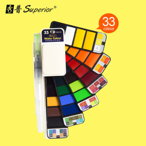 Superior 18/25/33/42 Solid Watercolor Paint Set With Water Brush Pen Foldable Travel Water Color Pigment For Draw Dropshipping