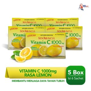 30 Sachet - Paket Sido Muncul Vitamin C 1000 mg Lemon (5 Pack)