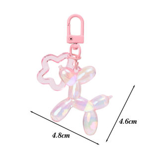 Colorful Laser Transparent Balloon Dog Keychain Creative Balloon Dog Mobile Phone Chain Bag Toy Pendant As A Gift for Best Friends and Friends