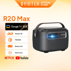 BYINTEK R20 Max 750 ANSI 4K DLP Outdoor Mini Projector with Android 11.0 15600mAh Battery and WiFi for Home Theater and Movies