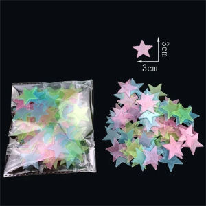 200/50Pcs Glow in The Dark Stars Wall Stickers 3D Fluorescent Adhesive Luminous Murals for Kids Baby Room Bedroom Ceiling Home Decorations