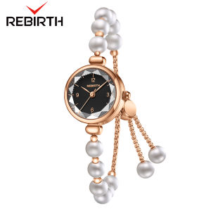 REBIRTH Jam Tangan Wanita Anti Air Original Elegan Korea Mutiara Tali Gelang Jam Tangan Cewek