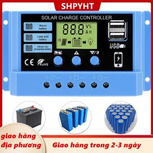 [COD] SHPYHT Giao hàng địa phương 30A 20A 10A năng lượng mặt trời CHARGE CONTROLLER 12V 24V tự động panel năng lượng mặt trời PV LCD điều khiển cho chì-axit pin pin lithium kép USB