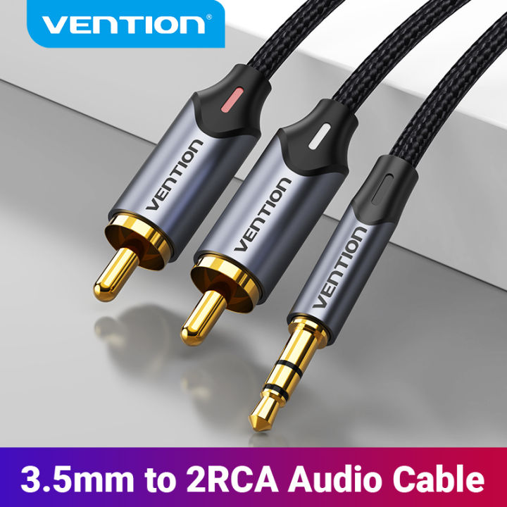 VENTION 3.5mm Male to 2RCA Male オーディオケーブル 5m グリーン BC-1061 Vention 3.5MM Male to 2-Male RCA Adapter Cable 1.5M Black