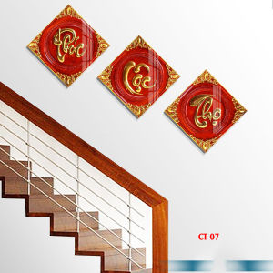 Tranh Tráng Gương - Tranh Treo Tường phúc lộc thọ 3D treo tường cao cấptrang trí cầu thangban thờphòng khách