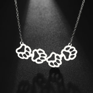 SKYRIM Womens Necklace Hollow Dog Paw Print Pendant Necklace Fashion Jewelry Necklace for Friends