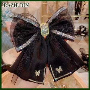 RAZIE BIN กิ๊บผ้าคริสตัลพลอยเทียมผีเสื้อกิ๊บติดผมห่วงตาข่ายสำหรับผู้หญิงเครื่องประดับผมแฟชั่นสไตล์เกาหลี