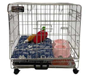 Chuồng ghép gấp gọn inox cho thú cưng - không rỉ - có bánh xe