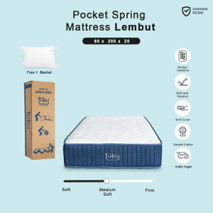 KIRANA Tuku - Kasur Pocket Spring Mattress Motion Isolation Free Bantal
