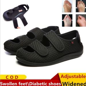 YCHION Summer mens or Womens Comfortable Diabetic Shoes Foot enlargement code magic stick overturns middle-aged and elderly sandals 35-49