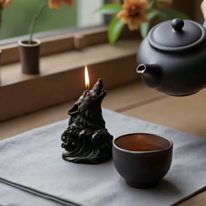 แม่พิมพ์ซิลิโคนสำหรับรูปหล่อเรซินรูปสัตว์มีสุคนธบำบัดสำหรับตกแต่งบ้านสำหรับทำแม่พิมพ์หัวหมาป่า