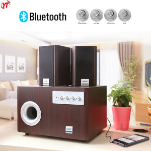 YT ลําโพงบลูทูธลําโพงเบสหนักๆลําโพง2.1ซับวูฟเฟอร์พร้อมวิทยุสามารถเชื่อมต่อกับทีวี / คอมพิวเตอร์ / โทรศัพท์มือถือ/รับประกัน 2 ปี