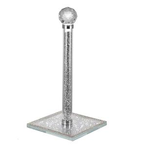 Kitchen Paper Dispenser Stand Countertop Paper Towel Holder Silver Napkin Holder for Standard Size Paper Towel