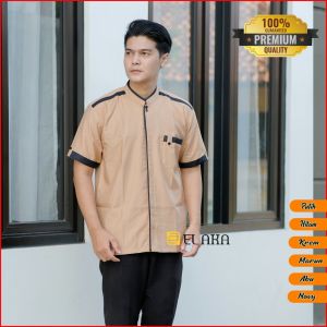 baju koko pria lengan pendek - kemeja koko lengan pendek terbaru - gratis ongkir