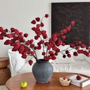 MIRELINA 60cm Hoa đèn lồng nhân tạo Mô phỏng Trang trí Bó hoa trái cây đèn lồng nhân tạo Cành dài Hoa giả bằng nhựa Trang trí bình hoa tại nhà