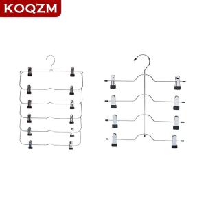 [COD] KOQZM KITCHEN 6-Tier Skirt Pants Shorts Hangers Space Saving No Slip Storage Metal Skirt Rack