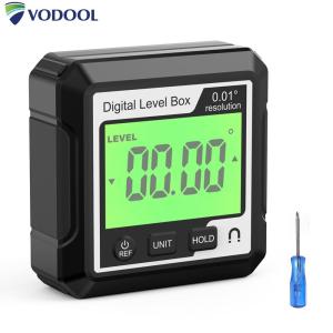 VODOOL Digital Angle Protractor Inclinometer Universal Magnetic Level Meter Goniometer Level Angle Finder Angle Cube Level Box