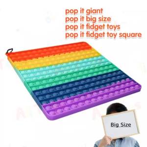 Big Size ranibow large pop it Push Pop Bubble Fidget Sensory Silicone pop it fidget toy pop it besar murah Puzzle Games big pop it