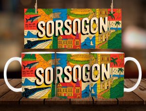 * 1 PC MUG WITH BOX * SORSOGON DESIGN Mug Souvenir 11oz with box