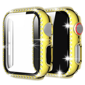 Diamond Bling Hard PC Watch Case for iWatch 45mm 41mm 44mm 40mm Screen Protector Cover Apple Watch 9 8 7 6 SE 5 4 Accessories