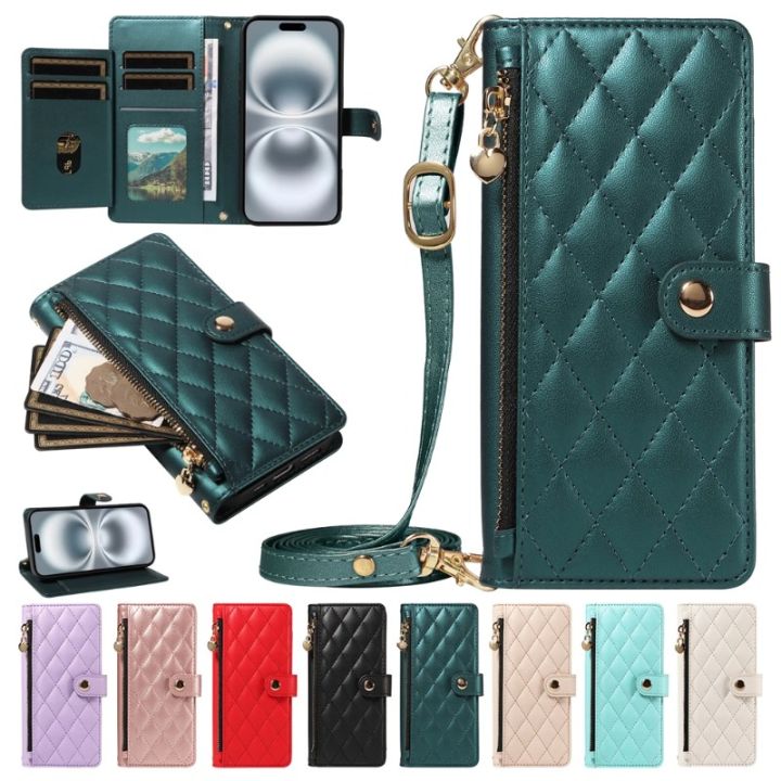 Crossbody Zipper Cards Solt Wallet Leather Case for iPhone 12 11 X