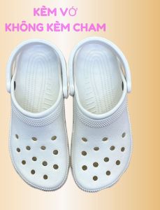 Dép sục Cross Clog Classic quai ngang nam và nữ cá tính siêu nhẹ đi mưa đi nắng thoải mái chống trơn trượt có nhiều lỗ thoát hơi thông thoáng tặng kèm 10 jitbitz và Vớ- có hình thật và video tự quay