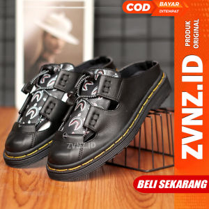 ZVN Shimada Sandal Selop Pria Casual Slop Hitam Cowok Kekinian