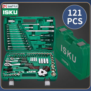 Isku Tools Set 121pcs 72gigi kunci shock set lengkap Termasuk 1 set kunci pas ratchet Lengkap 72gigi