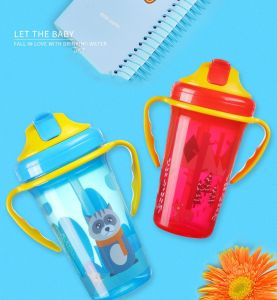 400ML Cute Baby Feeding Cup with Straw Portable Feeding Bottle