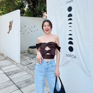 เสื้อเกาะอกไขว้อก งานมือ1 งานดีเทลเก๋ ดีเทลใหม่ไขว้ถึงสองชั้น