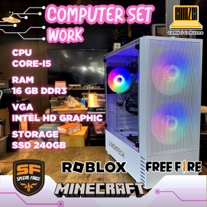 คอมพิวเตอร์ประกอบ Core-i5 / Ram 16GB / SSD 240GB/ Intel HD Graphic ทำงาน เล่นเกม SF/Roblox/FreeFire - ComSciComZone