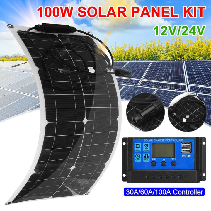 [Newkits] 100W 100 Watt Portable Solar Panel Flexible Outdoor RV Boat ...