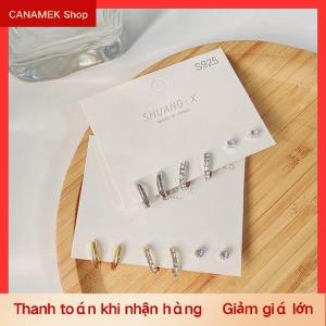 CS 1 bộ bông tai kim loại hình tròn nhỏ dáng thả thời trang mới dành cho nữ bộ bông tai dạng xỏ khuyên có mặt dây chuyền sành điệu quà tặng trang sức