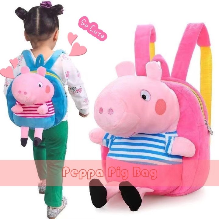 COD elaGalecT TGH peppa pig bag for kids Children s Schoolbag Kindergarten Small Medium Large Class Backpack 1 3 6 Years Old Boys Girls Baby Children Plush Lazada PH