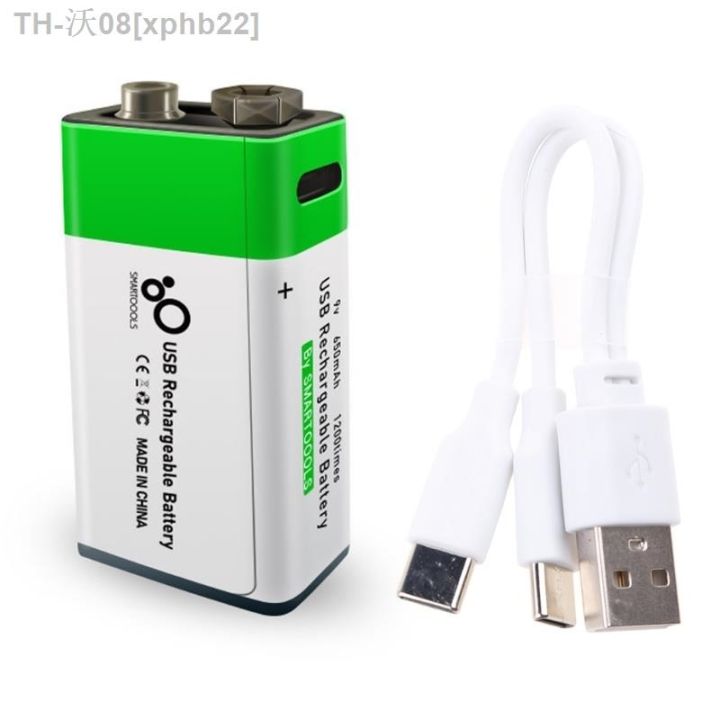 xphb22 9V 650mah Battery Micro USB 9 Volt Liion Rechargeable Battery
