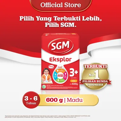 SGM Eksplor 3+ dengan IronC Susu Pertumbuhan Rasa Madu 600gr - Untuk Usia 3-5 Tahun