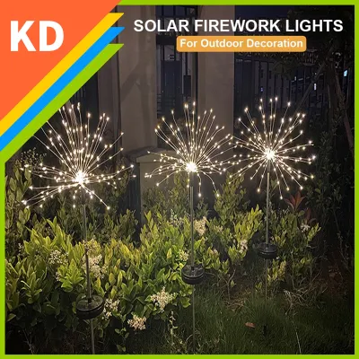 【Buy 1 Get 1】 Solar Firework Light Solar Christmas Light Outdoor Waterproof Decoration Dandelion Light For Garden Holiday Wedding Party Decoration New year Garden