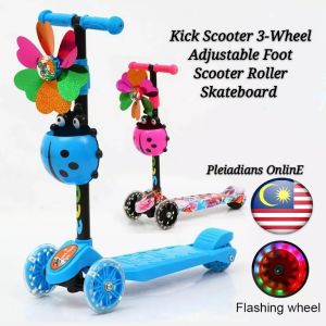 👉 READY STOCK 👉🇲🇾 Kid Kick Scooter 3 Wheel Foot Scooter Bicycle Height Outdoor Pretend Play Jualan Murah Baby Toy Mainan Sales Games Sport Pretend Play Budak Mainan Basikal Tricycle