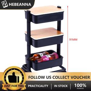 hebeanna 1:12 Dollhouse Trolley Dining Cart w Wheel Storage Shelf Furniture Decor Toy