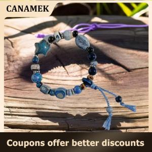【 CANAMEK 】 Cute Celestial Star Ceramic Beads Bracelet Handmade Friendship Jewelry Gift For Women Girls Bestie